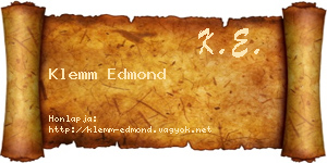 Klemm Edmond névjegykártya